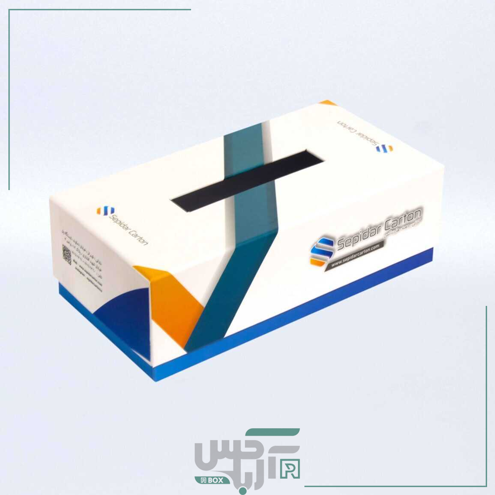 جعبه دستمال کاغذی با لوگوی اختصاصی